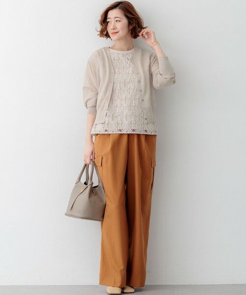 S size ONWARD(小さいサイズ) / エスサイズオンワード カットソー | 【先行予約】コードエンブロイダリージャージー フレンチスリーブ カットソー | 詳細10