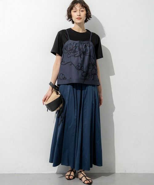 S size ONWARD(小さいサイズ) / エスサイズオンワード カットソー | シアーエンブロイダリー キャミソール コンビ Tシャツ | 詳細4