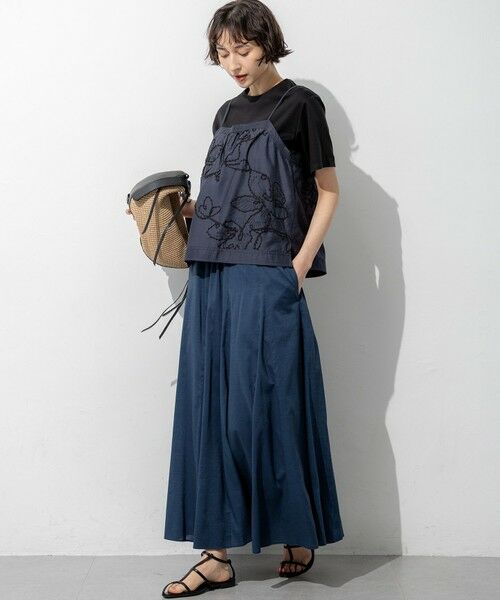 S size ONWARD(小さいサイズ) / エスサイズオンワード カットソー | シアーエンブロイダリー キャミソール コンビ Tシャツ | 詳細5