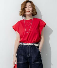 S size ONWARD(小さいサイズ) / エスサイズオンワード カットソー | スムースデザイン タフタスリーブ カットソー