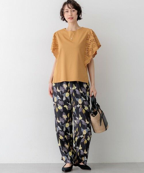 S size ONWARD(小さいサイズ) / エスサイズオンワード カットソー | カットワークエンブロイダリー デザインスリーブ トップス | 詳細9