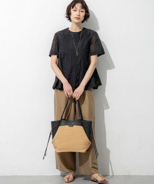 S size ONWARD(小さいサイズ) / エスサイズオンワード シャツ・ブラウス | シアーチェックレイヤード フレア Tブラウス | 詳細10