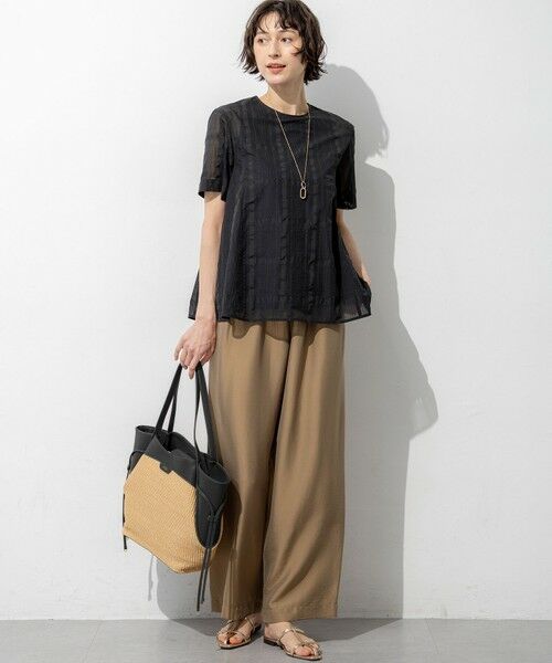 S size ONWARD(小さいサイズ) / エスサイズオンワード シャツ・ブラウス | シアーチェックレイヤード フレア Tブラウス | 詳細11