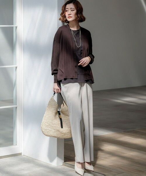 S size ONWARD(小さいサイズ) / エスサイズオンワード シャツ・ブラウス | シアーチェックレイヤード スリーブレス Tブラウス | 詳細8