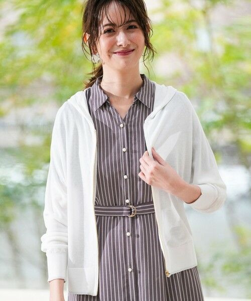 S size ONWARD(小さいサイズ) / エスサイズオンワード カーディガン・ボレロ | エアリー ニットフーディー | 詳細1