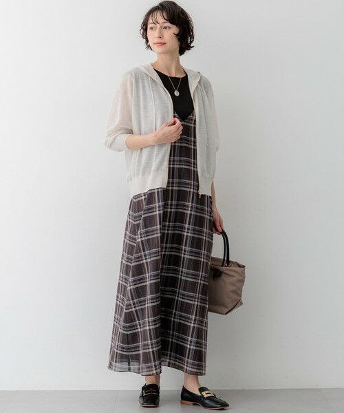 S size ONWARD(小さいサイズ) / エスサイズオンワード ニット・セーター | シャイニーシアーニット ジップアップ パーカー | 詳細8