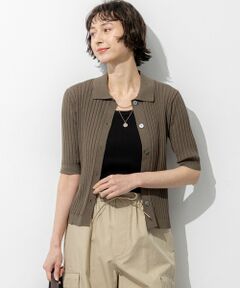 S size ONWARD(小さいサイズ) / エスサイズオンワード ニット・セーター | ワイドリブ 五分袖 ポロニット