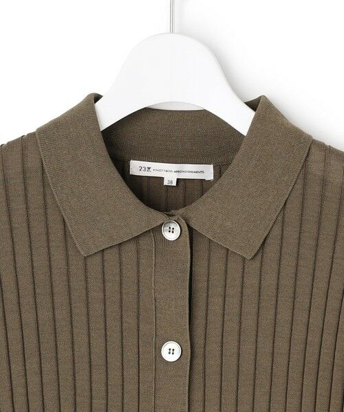 S size ONWARD(小さいサイズ) / エスサイズオンワード ニット・セーター | ワイドリブ 五分袖 ポロニット | 詳細5