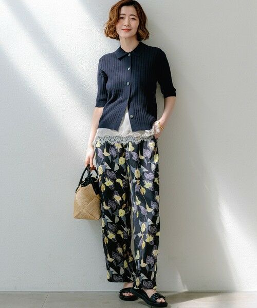 S size ONWARD(小さいサイズ) / エスサイズオンワード ニット・セーター | ワイドリブ 五分袖 ポロニット | 詳細13