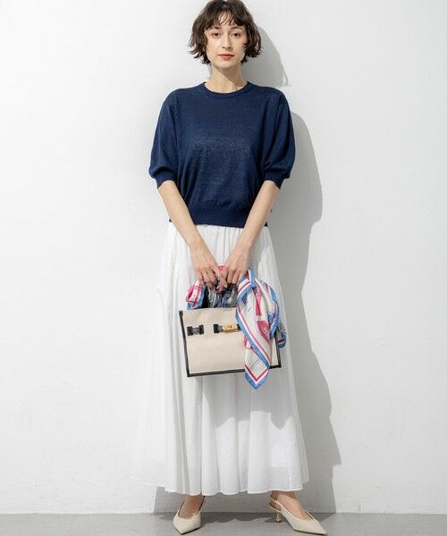 S size ONWARD(小さいサイズ) / エスサイズオンワード ニット・セーター | 【一部予約】ピュアリネンハイゲージ パフスリーブ ニット | 詳細11