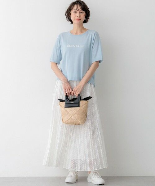 S size ONWARD(小さいサイズ) / エスサイズオンワード ニット・セーター | インターシャロゴ レターニット | 詳細12