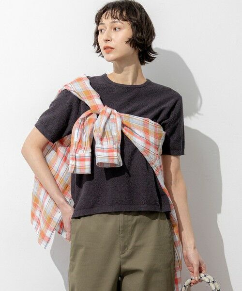 S size ONWARD(小さいサイズ) / エスサイズオンワード ニット・セーター | コットンナイロンミニブークレ ニットT（グレー系）