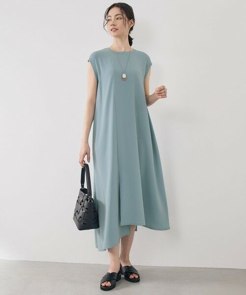 S size ONWARD(小さいサイズ) / エスサイズオンワード ロング・マキシ丈ワンピース | 【カタログ掲載・WEB先行販売】ストレッチアムンゼン ワンピース（サックス）