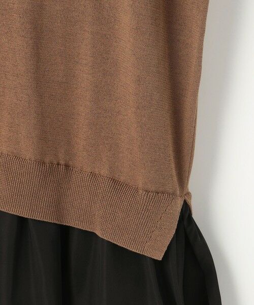 S size ONWARD(小さいサイズ) / エスサイズオンワード ロング・マキシ丈ワンピース | 【人気異素材コンビの最新作・前後着用可】タフタコンビ ワンピース | 詳細11