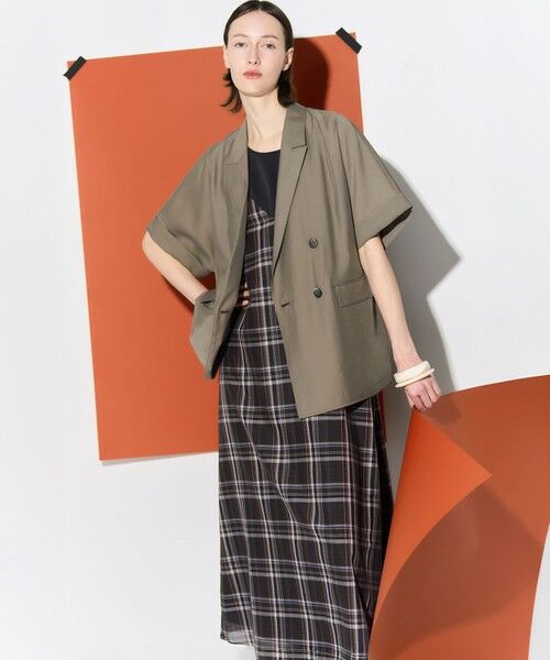 S size ONWARD(小さいサイズ) / エスサイズオンワード ロング・マキシ丈ワンピース | 【見上愛さん着用】ハイツイストシアーチェック キャミソールワンピース | 詳細6