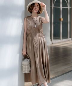 S size ONWARD(小さいサイズ) / エスサイズオンワード ロング・マキシ丈ワンピース | シルキーライトクロス フレアワンピース