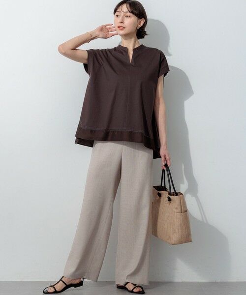 S size ONWARD(小さいサイズ) / エスサイズオンワード その他パンツ | リネンライクグロッシー ワイドパンツ | 詳細1