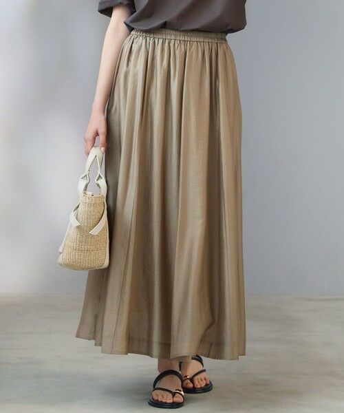 S size ONWARD(小さいサイズ) / エスサイズオンワード ミニ・ひざ丈スカート | 【SLOW/一部店舗限定】エアリーフレア スカート（モカ）