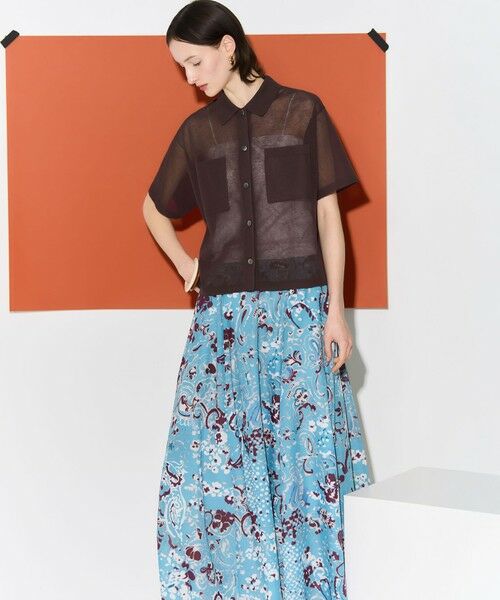 S size ONWARD(小さいサイズ) / エスサイズオンワード ミニ・ひざ丈スカート | Ericaランダムペイズリープリント フレアスカート | 詳細1