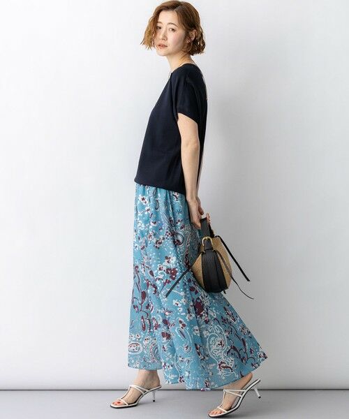 S size ONWARD(小さいサイズ) / エスサイズオンワード ミニ・ひざ丈スカート | Ericaランダムペイズリープリント フレアスカート | 詳細3