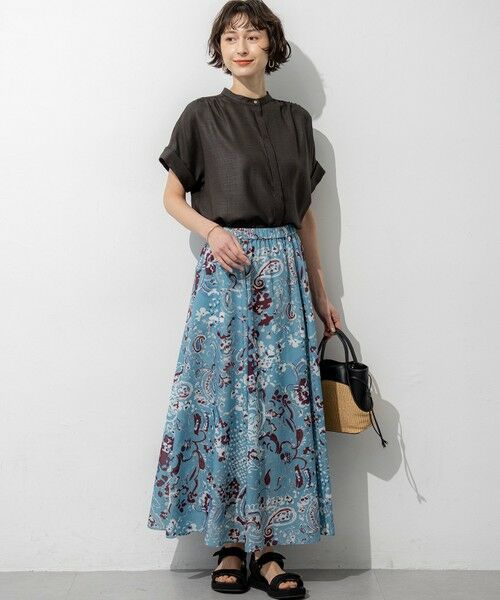 S size ONWARD(小さいサイズ) / エスサイズオンワード ミニ・ひざ丈スカート | Ericaランダムペイズリープリント フレアスカート | 詳細5