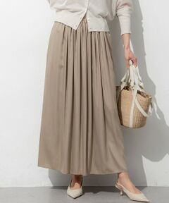 S size ONWARD(小さいサイズ) / エスサイズオンワード ミニ・ひざ丈スカート | シルキーサテン ギャザースカート