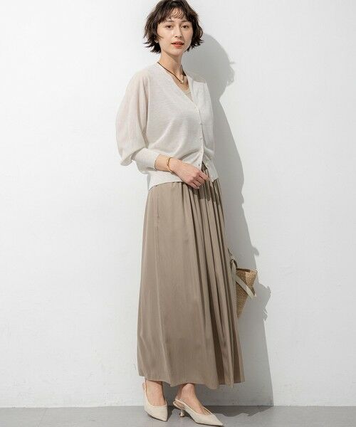 S size ONWARD(小さいサイズ) / エスサイズオンワード ミニ・ひざ丈スカート | シルキーサテン ギャザースカート | 詳細5