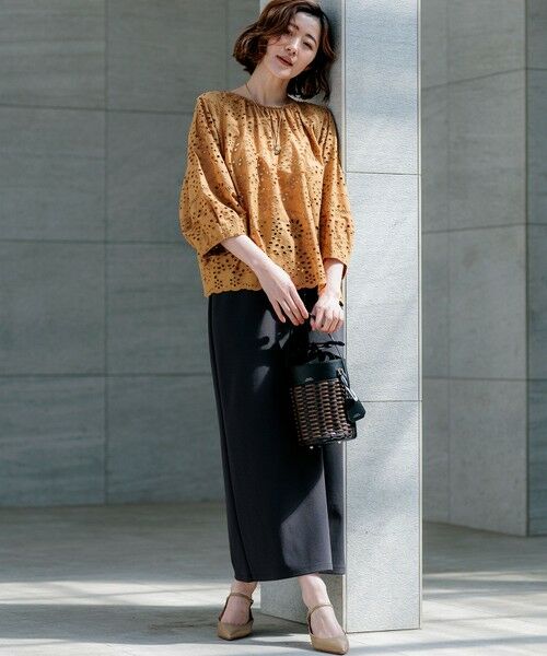 S size ONWARD(小さいサイズ) / エスサイズオンワード ミニ・ひざ丈スカート | ダブルフェイスジャージー Iラインスカート | 詳細2