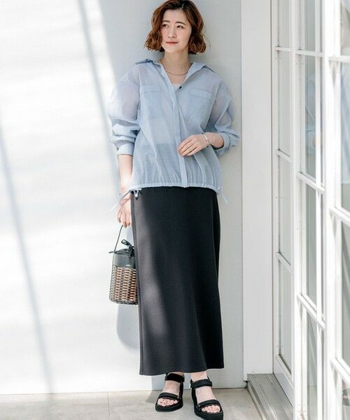 S size ONWARD(小さいサイズ) / エスサイズオンワード ミニ・ひざ丈スカート | ダブルフェイスジャージー Iラインスカート | 詳細11