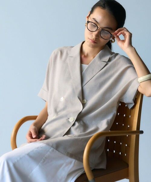 S size ONWARD(小さいサイズ) / エスサイズオンワード その他アウター | ウォッシャブルボイル ハーフスリーブ ダブル ジャケット（ベージュ系）