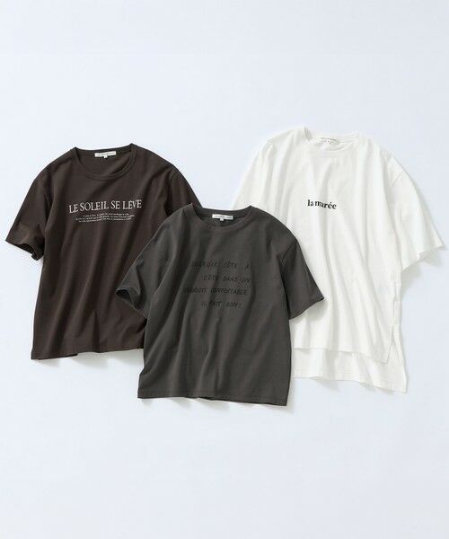 S size ONWARD(小さいサイズ) / エスサイズオンワード カットソー | リラクシーシルエット メッセージ ロゴTシャツ | 詳細10