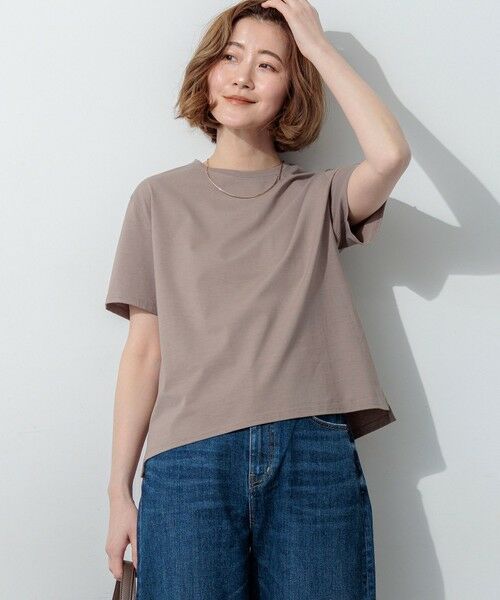 S size ONWARD(小さいサイズ) / エスサイズオンワード カットソー | 【WEB＆一部店舗限定カラーあり】ハイエンド クルーネック Tシャツ（モカ系）