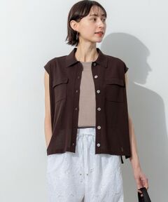 S size ONWARD(小さいサイズ) / エスサイズオンワード ニット・セーター | ハイツイストコットン スリーブレス ポロ ニット