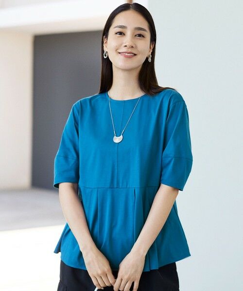 S size ONWARD(小さいサイズ) / エスサイズオンワード カットソー | 【一部店舗＆WEB限定】ペプラム Tシャツ（ダルブルー）