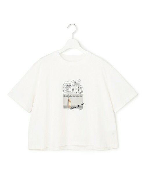 S size ONWARD(小さいサイズ) / エスサイズオンワード カットソー | Lauren Rolwing コラボ グラフィックプリント フレア Tシャツ | 詳細3