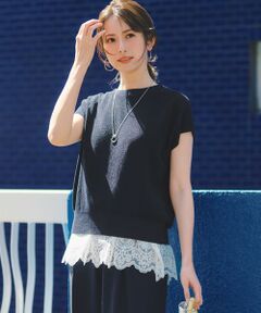 S size ONWARD(小さいサイズ) / エスサイズオンワード ニット・セーター | 【一部予約/WEB&一部店舗限定】クレープコットン アゼラメ ニット