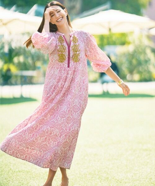 S size ONWARD(小さいサイズ) / エスサイズオンワード ロング・マキシ丈ワンピース | 【カタログ掲載・一枚で着映える】ダマスクプリントエンブロイダリー ワンピース | 詳細11