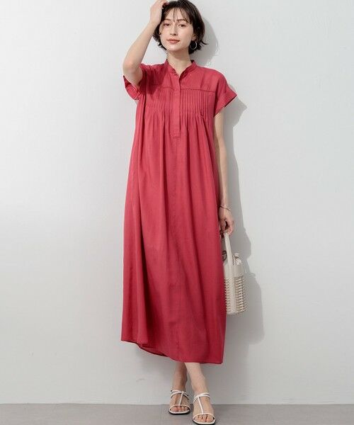 S size ONWARD(小さいサイズ) / エスサイズオンワード ロング・マキシ丈ワンピース | ウォッシュドシアーボイル ピンタック ワンピース | 詳細10