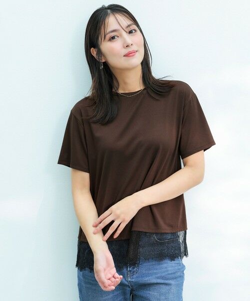 S size ONWARD(小さいサイズ) / エスサイズオンワード カットソー | 裾レース半袖Ｔシャツ | 詳細13