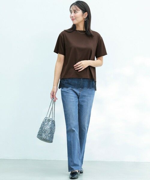 S size ONWARD(小さいサイズ) / エスサイズオンワード カットソー | 裾レース半袖Ｔシャツ | 詳細16