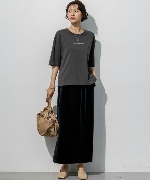 S size ONWARD(小さいサイズ) / エスサイズオンワード カットソー | ドロップショルダー メッセージ ロゴTシャツ | 詳細5