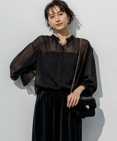 S size ONWARD(小さいサイズ) / エスサイズオンワード シャツ・ブラウス | フロッキードット ブラウス