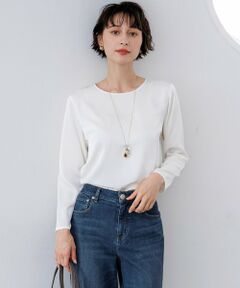 S size ONWARD(小さいサイズ) / エスサイズオンワード カットソー | サテン ロングスリーブ Tシャツ