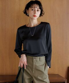 S size ONWARD(小さいサイズ) / エスサイズオンワード カットソー | サテン ロングスリーブ Tシャツ