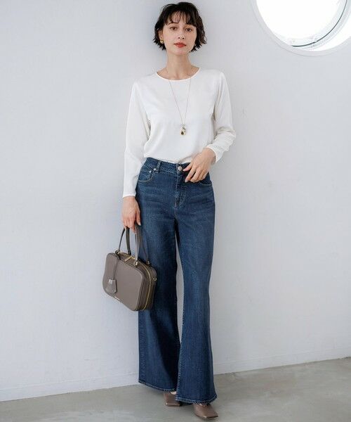 S size ONWARD(小さいサイズ) / エスサイズオンワード カットソー | サテン ロングスリーブ Tシャツ | 詳細1