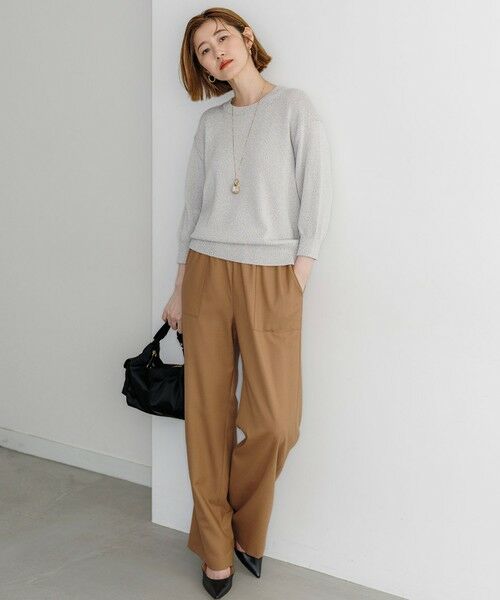 S size ONWARD(小さいサイズ) / エスサイズオンワード ニット・セーター | コットンストレッチルレックス  パフスリーブ ラメ ニット | 詳細4