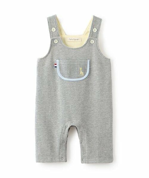 Sophie la girafe / キリンのソフィー サロペット・オールインワン | ミニ裏毛サロペット（グレー）