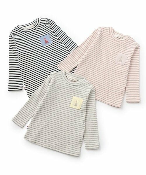 Sophie la girafe / キリンのソフィー Tシャツ | テレコボーダー長袖Tシャツ | 詳細6