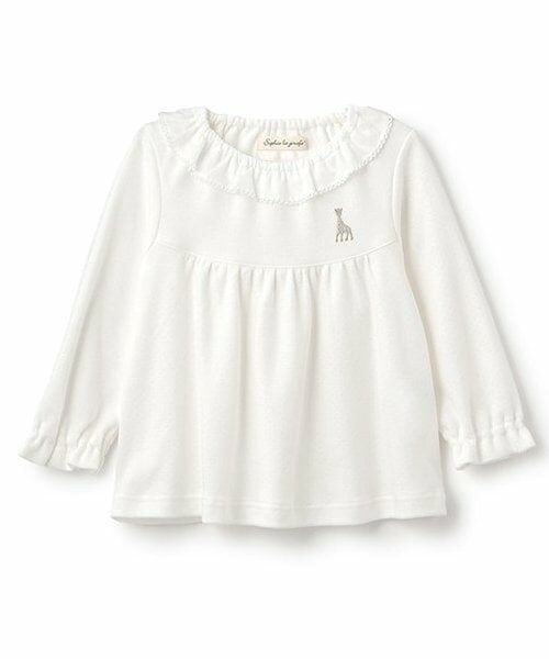 Sophie la girafe / キリンのソフィー シャツ・ブラウス | フリル衿スムースブラウス（オフ ホワイト）