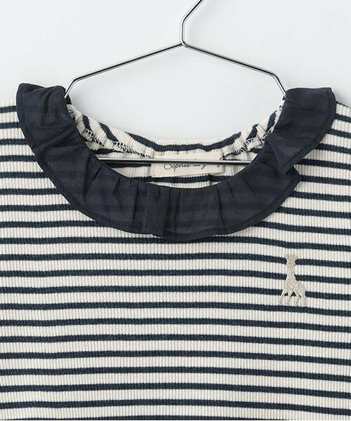 Sophie la girafe / キリンのソフィー ミニ丈・ひざ丈ワンピース | テレコボーダー長袖ワンピース | 詳細2